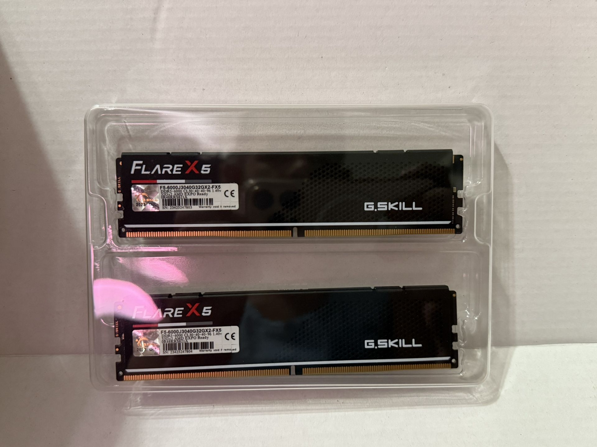 Barely used - like New G.SKILL Flare X5 Series (AMD Expo) DDR5 RAM 64GB (2x32GB) 6000MT/s CL30-40-40-96 1.40V Desktop Computer Memory UDIMM - Matte Bl