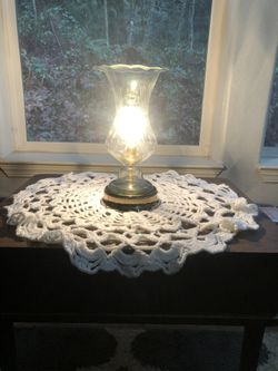 Vintage Echoed Hurricane Boudoir Lamp 