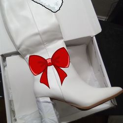 8.5  Women's Knee High Boots Fashion Chunky Heel Square