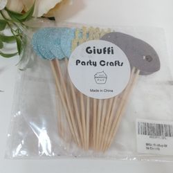 24 Pcs American Football Cupcake Toppers for Super Bowl Party Decorations,Touchdown, Sports Game Day Decor
