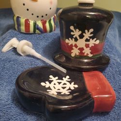 Snowman Bathroom Sink Set