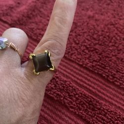 Smoky Quartz  /Gold Ring