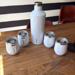 Corkcicle Uline 60 Oz Canteen + 4 Stemless Cups
