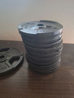 Cast iron weight plates set