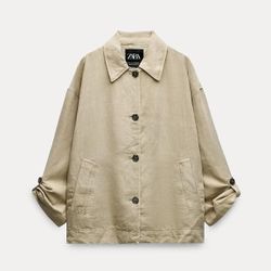 Zara Linen Jacket And Pants Size M
