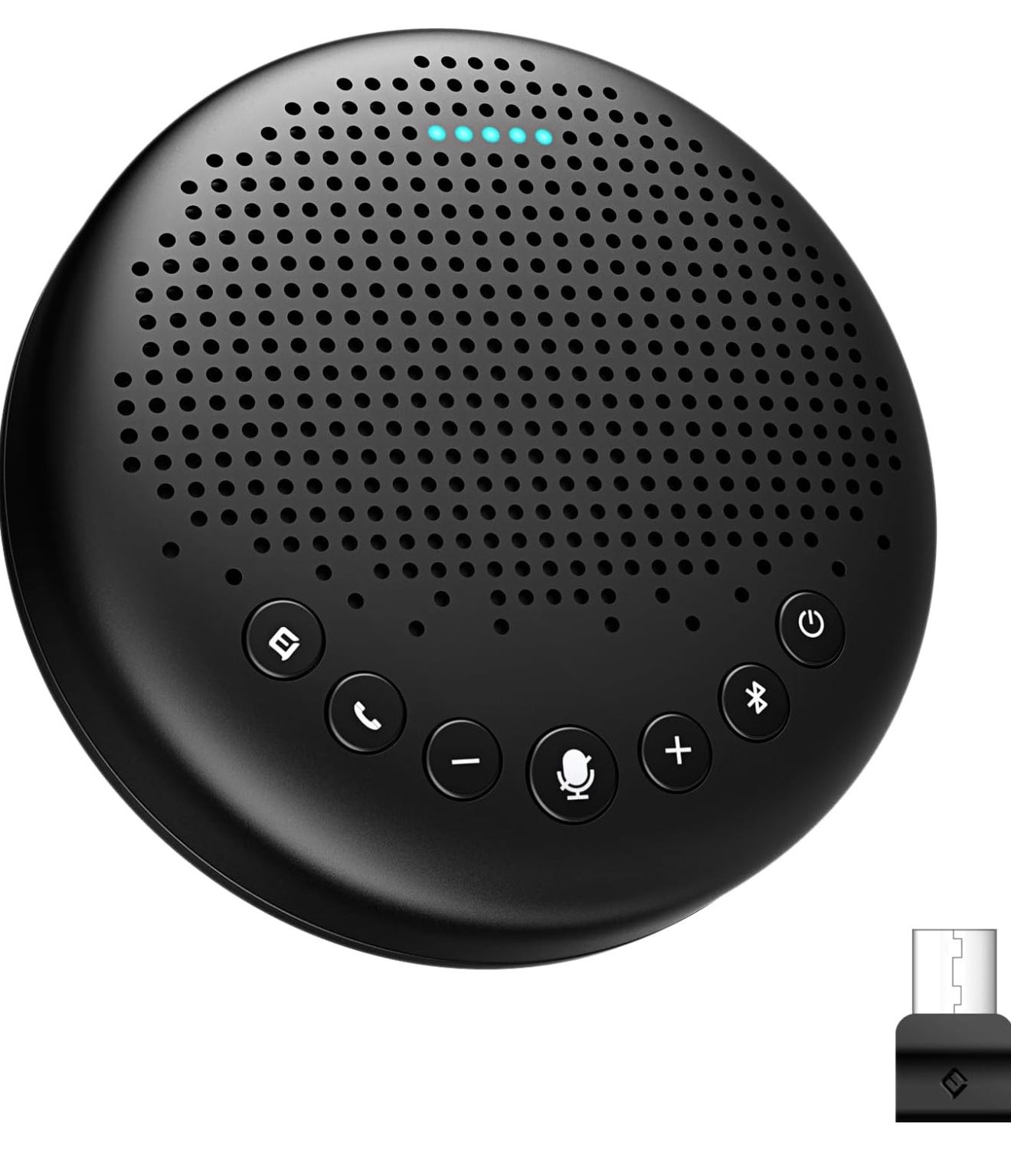  Conference Speaker and Microphone Luna 360° Voice Pickup w/Noise Reduction/Mute/Indicator USB Bluetooth Speakerphone w/Dongle for 8 People Daisy