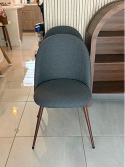 2 Modern Gray Upholstered Chairs – Excellent Condition