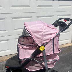 Pink Pet Stroller Carreola  para mascota Rosa