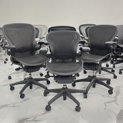 LIKE NEW MILLER CLASSIC AERON OFFICE CHAIRS SIZE A-B-C FULLY LOADED WITH LUMBAR SUPPORT! 