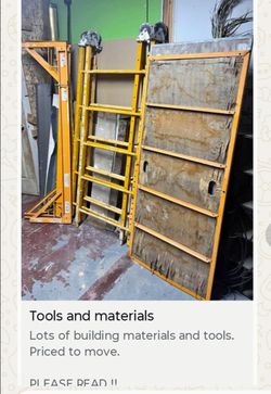 Yellow Metal Scaffolding Frames with Casters