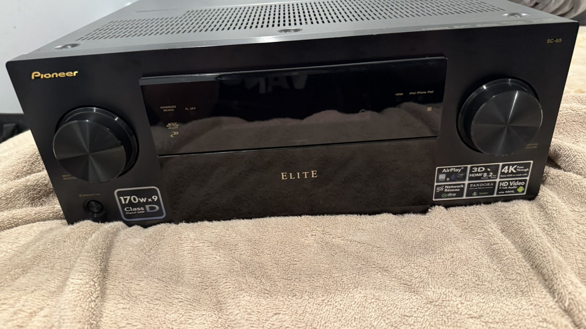 Pioneer Elite Receiver SC-65 9.2 Surround Sound, 4k 3D, 8x HDMI Inputs, 2x HDMI Outputs