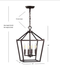 Jonathan Y Rubbed Bronze Farmhouse Chandelier