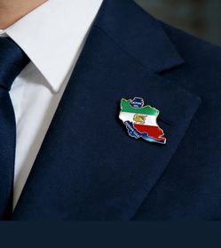 Iran Map Badge Lapel Pin Glory Shir Khorshid Lion Sun  Persian Gulf Unisex