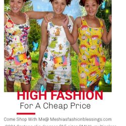 Summer Cartoon Slip Dresses 