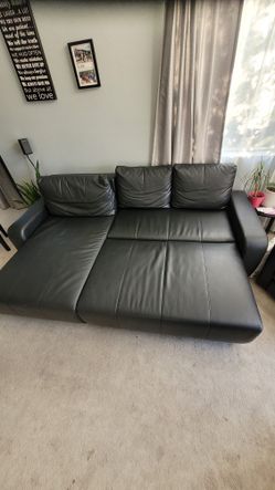 Sleeper Sofa Black Leather Used