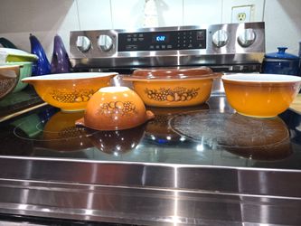 1970s pyrex old orchard (lot)