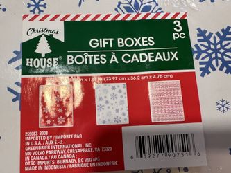 Three Paper Christmas Gift Boxes
