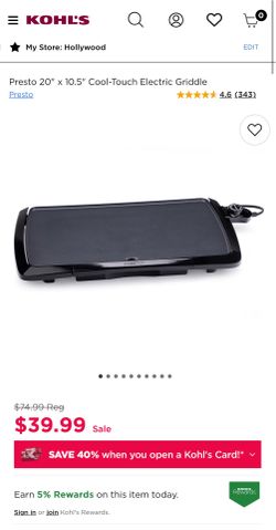 Presto 20” x 10.5” Electric Griddle