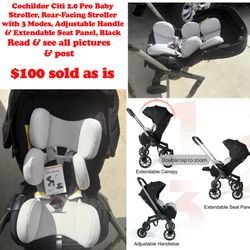New Cochildor Citi 2.0 Pro Baby Stroller, Rear-Facing Stroller with 3 Modes, Adjustable Handle & Extendable Seat Panel, Black $100 firm it dose have 2
