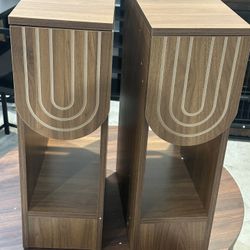 Narrow Nightstands Set of 2, Mid-Century Modern Bedside Table