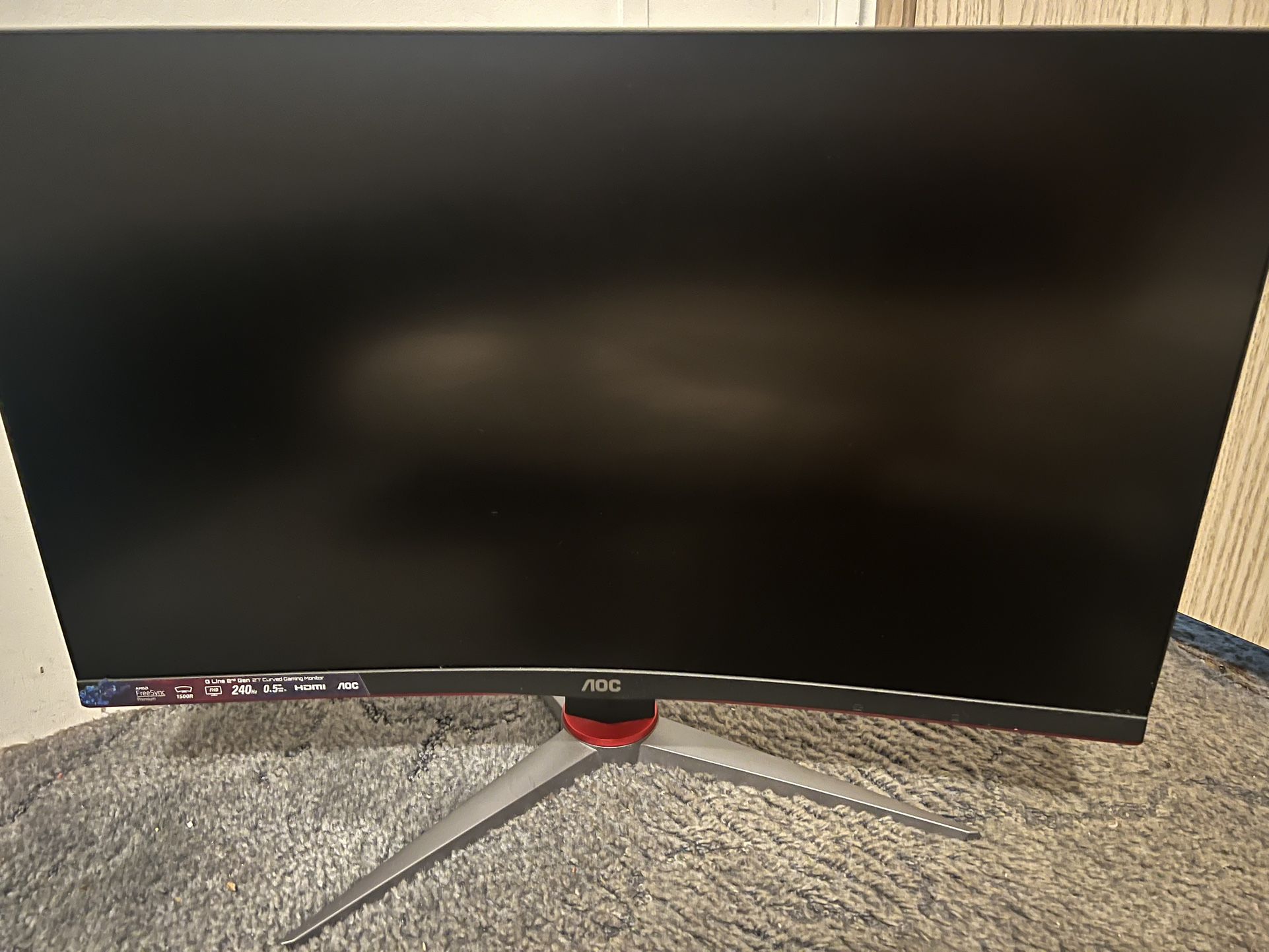 AOC C27G2Z 27" Curved Frameless Ultra-Fast Gaming Monitor, FHD 1080p, 0.5ms 240Hz, FreeSync, 2x HDMI 2.0, 1x Display Port, Height Adjustable, Xbox PS5