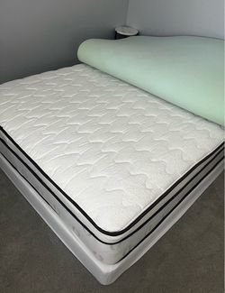 Full size mattress and box spring with sheets and covers