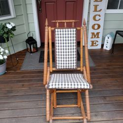 Antique Stick and Spindle Children's Folding Rocking Chair