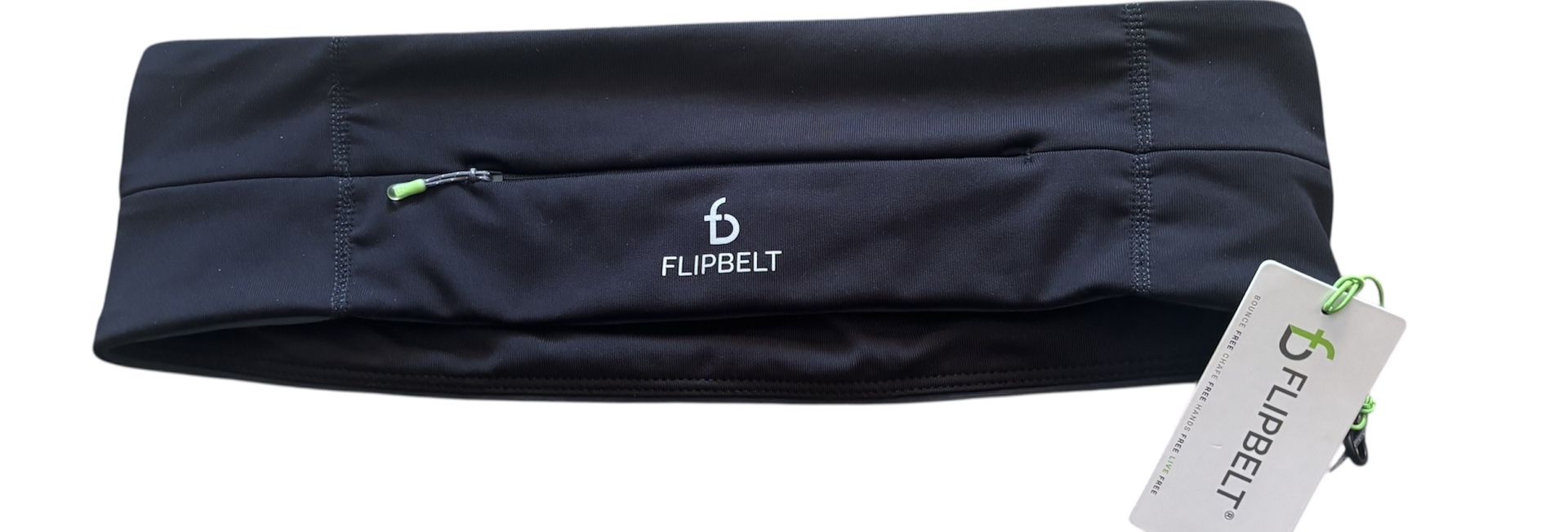 NWT FlipBelt Classic Edition Zipper Running Belt Black size M Zip Close Pockets