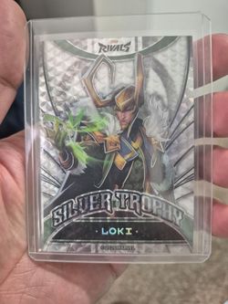 Marvel Rivals Eternal Glory Loki Silver Trophy card, numbered 06/12 Card