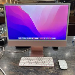 Apple iMac 24 All-In-One Computer, Apple M1, 8GB RAM, 256GB SSD, Mac OS,  Pink, MJVA3LL/A