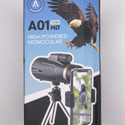 🔭 Brand‑New 12×60 Monocular Telescope with Smartphone Holder & Tripod