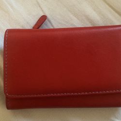Vera Pelle Italian Red Leather Wallet