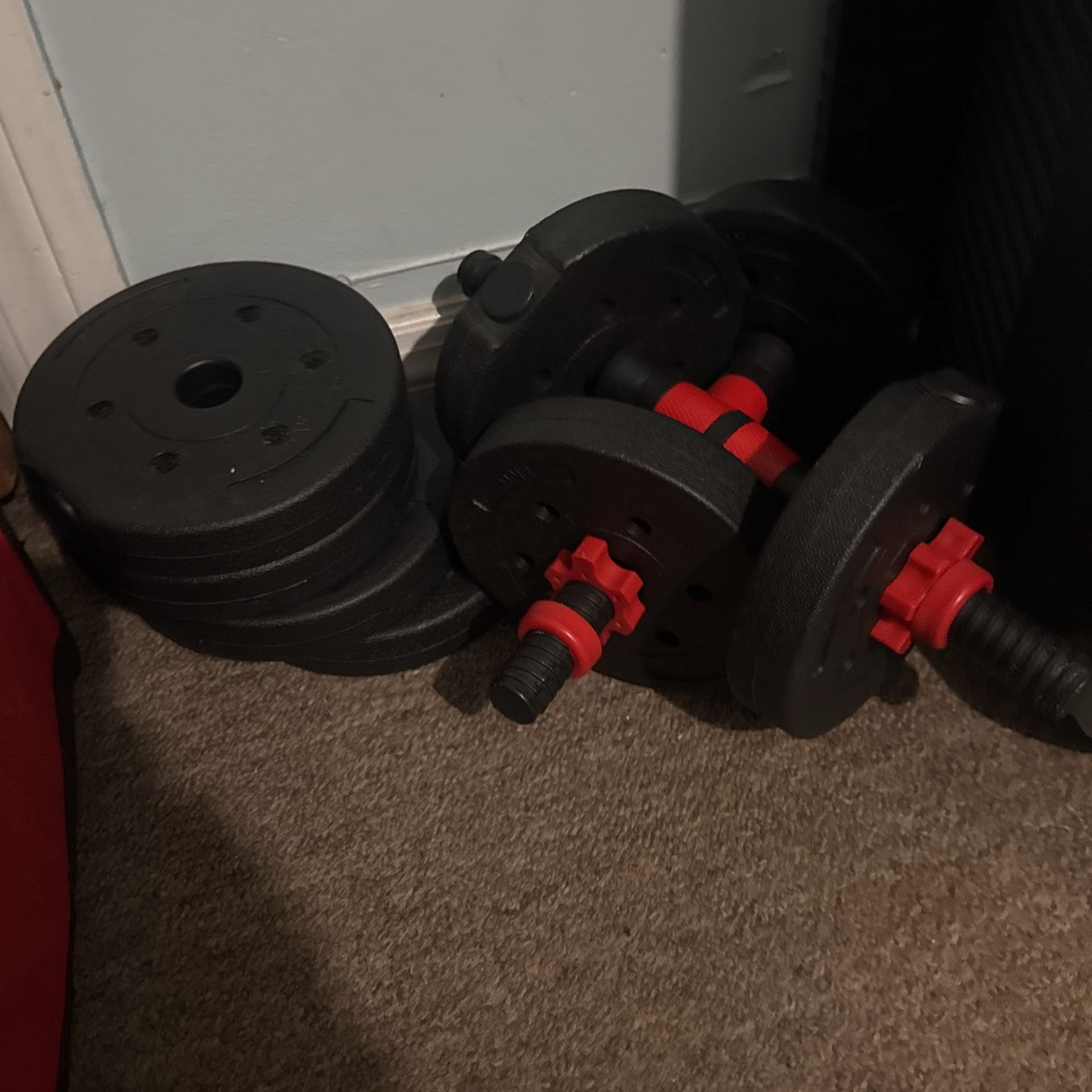 BCBIG Adjustable-Dumbbells-Sets,Free Weights-Dumbbells Set of 2 Convertible To Barbell A Pair of Lightweight for Home Gym,Women and Men Equipment 22 l