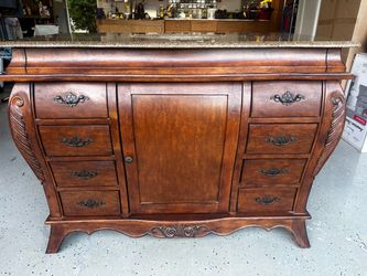 Nice wood vanity w/granite top