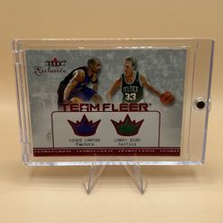 2001/02 Vince Carter/ Larry Bird Fleer Exclusive Basketball Card🔥