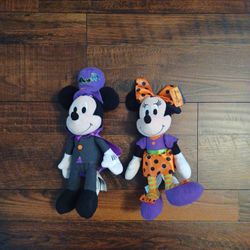 Disney Mickey Minnie Vampire Halloween Plush