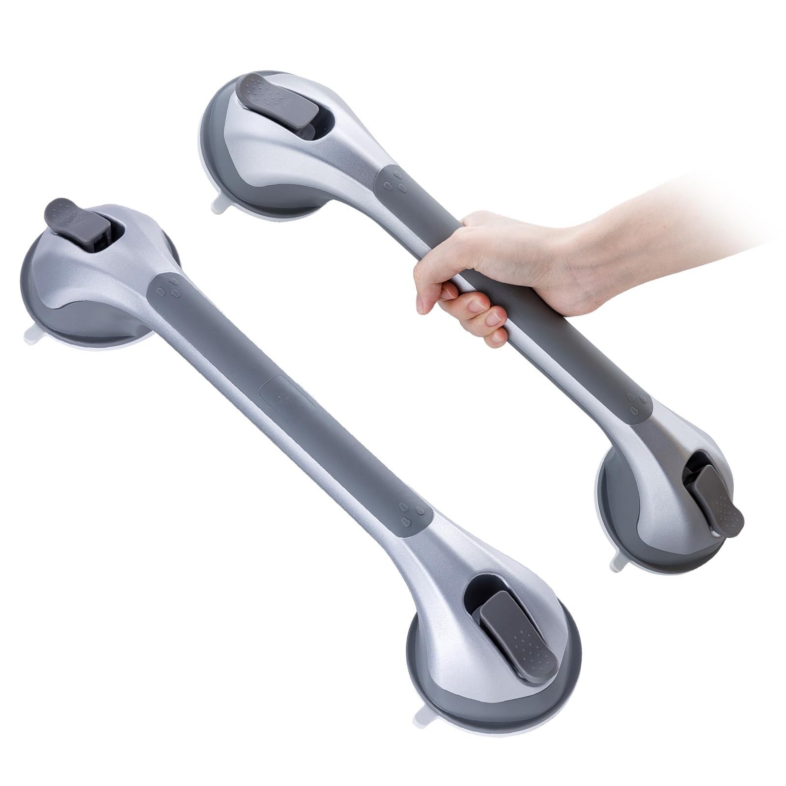 TAILI Shower Grab Bar 2 Pack 16 Inch Suction Grab Bars For Bathtubs & Showers, Heavy Duty Shower Handle Removable Shower Handrails For Elderly And Sen