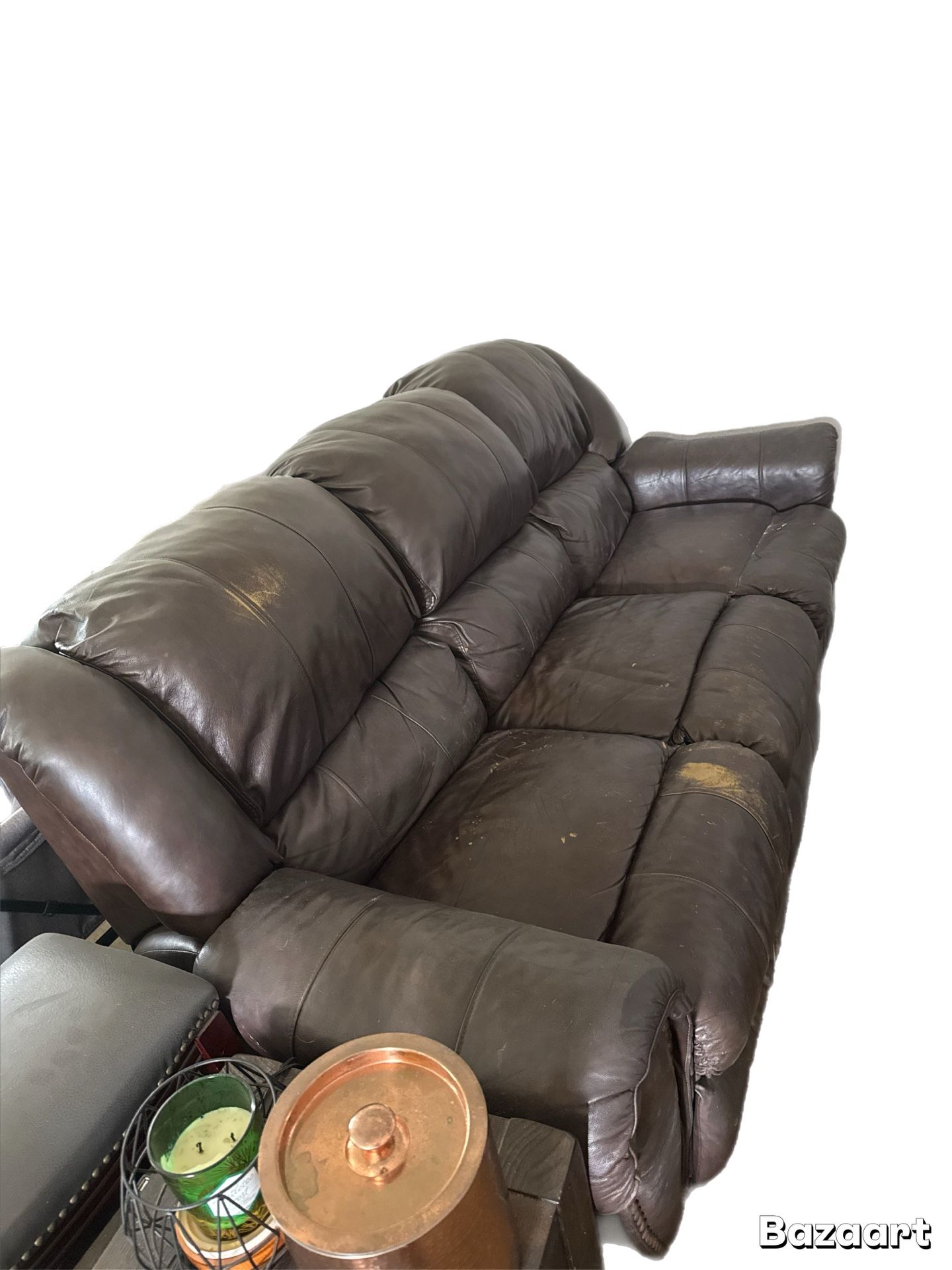 Leather Couch + Loveseat/recliner