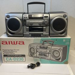 AIWA Boombox Stereo System CA-D230 Cassette CD AM/FM Radio W/ Box Tested