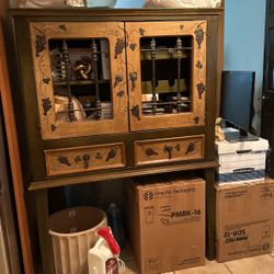 Hand Painted Green Wine Rack Console