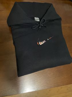 Black Nike Swoosh Sasuke Custom Hoodie XL (Fits Like L) NOT NIKE, Premium Gildan