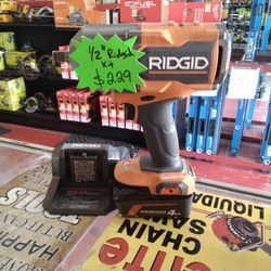 Ridgid 18v Brushless 4-Mode 1/2" High-Torque Impact Wrench Kit 