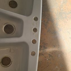 3 Section Large White Sink Kitchen 