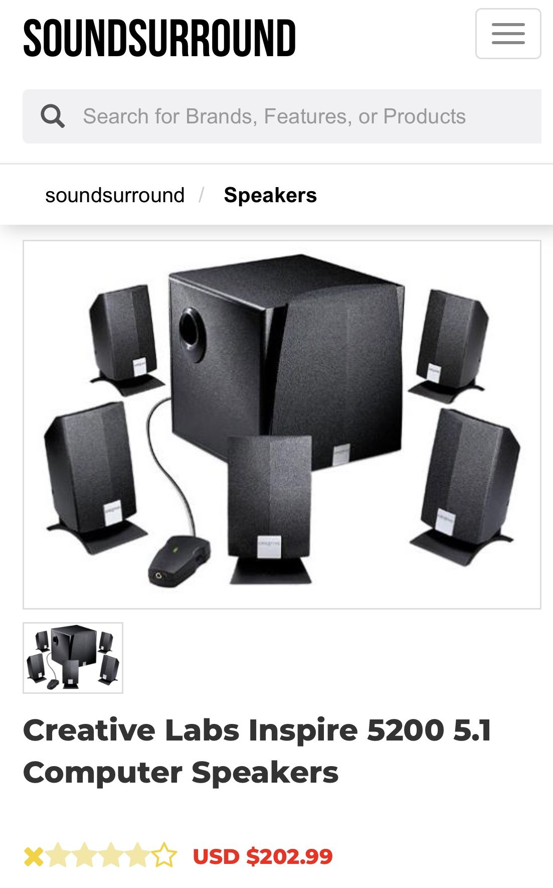 Creative Labs Computer Speakers/ Surround Sound/ TV Speakers