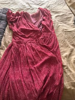 Red wrap dress