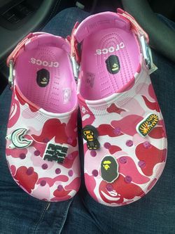 Pink BAPE crocs