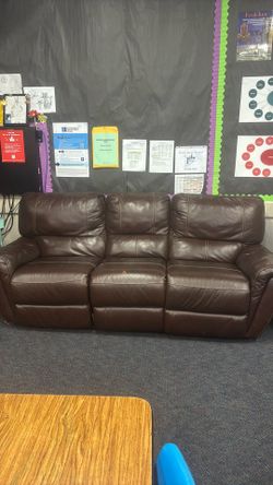 Reclining leather couch