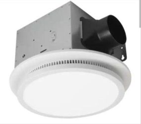 Homewerks 110 CFM 1.5 Sones Ceiling Bathroom Exhaust Fan with Bluetooth, Humidity Sensor, Adjustable CCT LED and Night Light