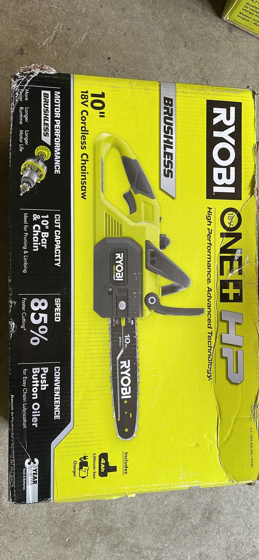 Ryobi 18 V HP Chainsaw 10”