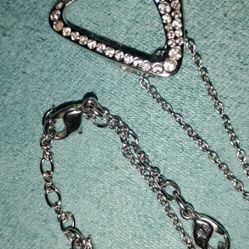 Genuine Swarovski Rare Rhodium Plated Pendant Necklace - Old Collection -16